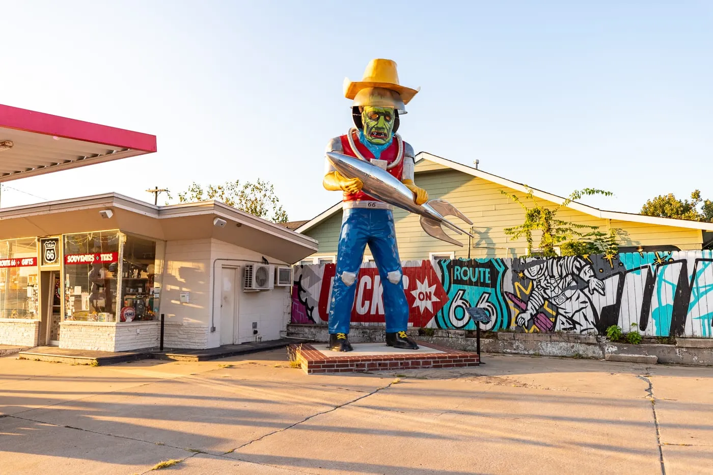 Buck Atom Space Cowboy Muffler Man on Route 66 in Tulsa, Oklahoma