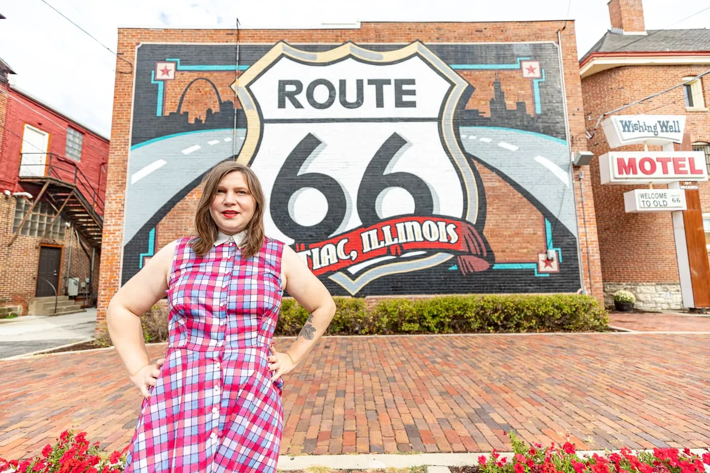 ​​Route 66 Shield Mural in Pontiac, Illinois