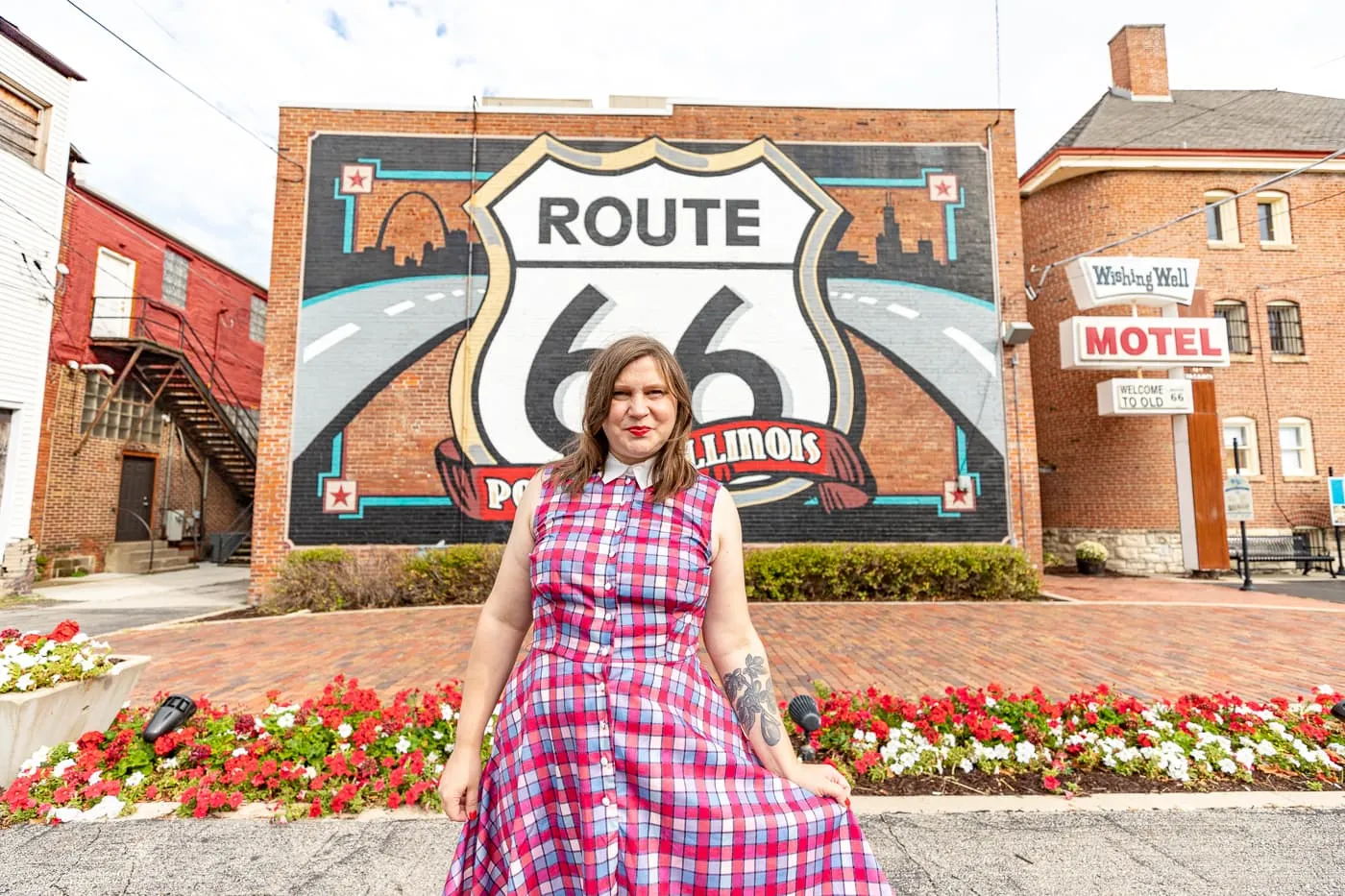 ​​Route 66 Shield Mural in Pontiac, Illinois