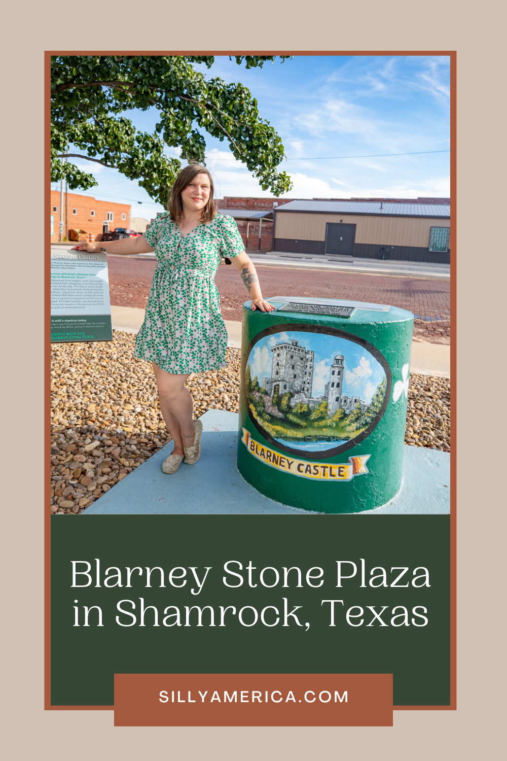 They say that kissing the Blarney Stone will give you the gift of eloquence. And it's a good thing, because you will want to tell everyone about this roadside attraction: the Blarney Stone in Shamrock, Texas…that's right, Texas, not Ireland. Visit this Texas roadside attraction on a Route 66 road trip.  #RoadTrips #RoadTripStop #Route66 #Route66RoadTrip #TexasRoute66 #Texas #TexasRoadTrip #TexasRoadsideAttractions #RoadsideAttractions #RoadsideAttraction #RoadsideAmerica #RoadTrip 