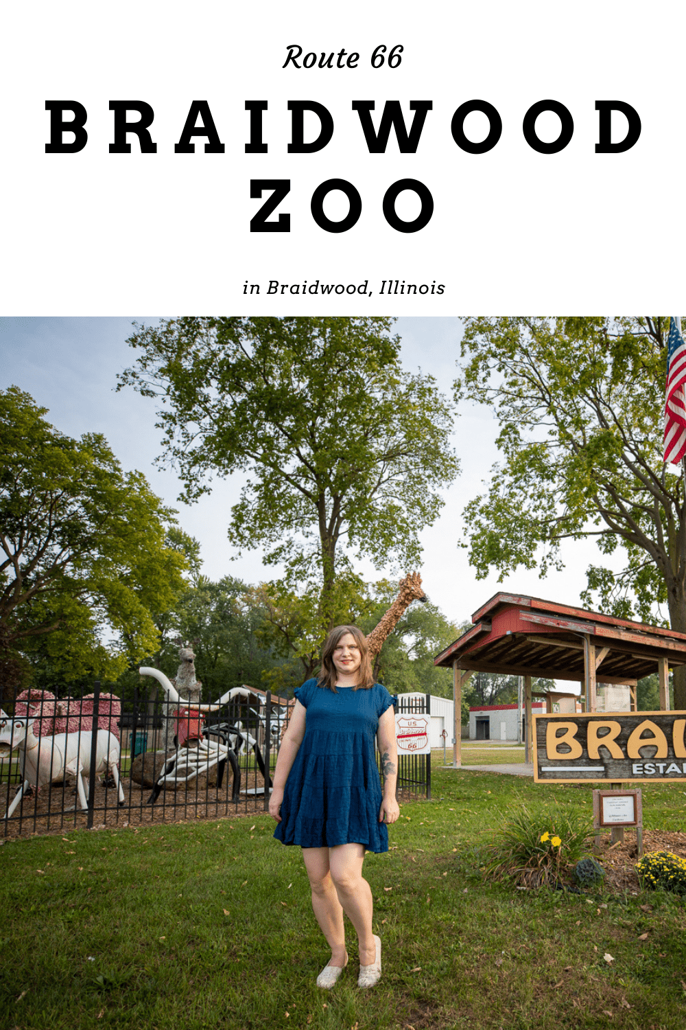 It's a zoo at this Illinois Route 66 roadside attraction! Literally…at least kind of... Visit the Braidwood Zoo in Braidwood, Illinois to find this menagerie of strange animal art.   #RoadTrips #RoadTripStop  #Route66 #Route66RoadTrip #IllinoisRoute66 #Illinois #IllinoisRoadTrip #IllinoisRoadsideAttractions #Illinois #RoadsideAttractions #RoadsideAttraction #RoadsideAmerica #RoadTrip