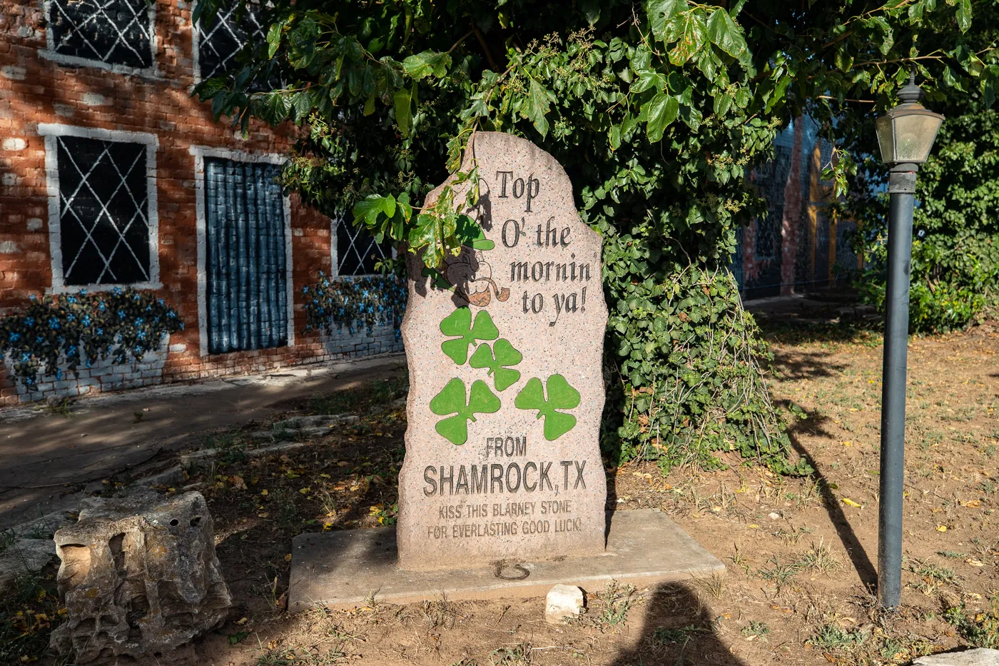 Fake Blarney Stone in Shamrock, Texas