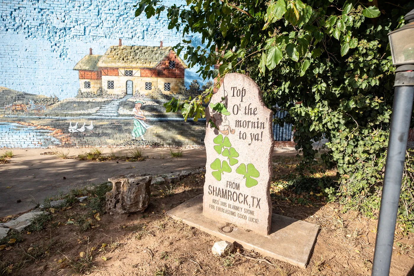 Fake Blarney Stone in Shamrock, Texas