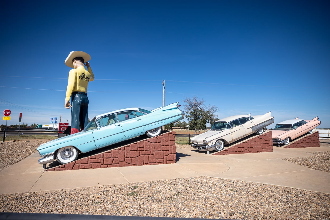 2nd Amendment Cowboy Muffler Man in Amarillo, Texas Route 66 roadside attraction