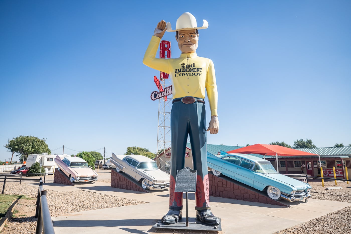 2nd Amendment Cowboy Muffler Man in Amarillo, Texas Route 66 roadside attraction