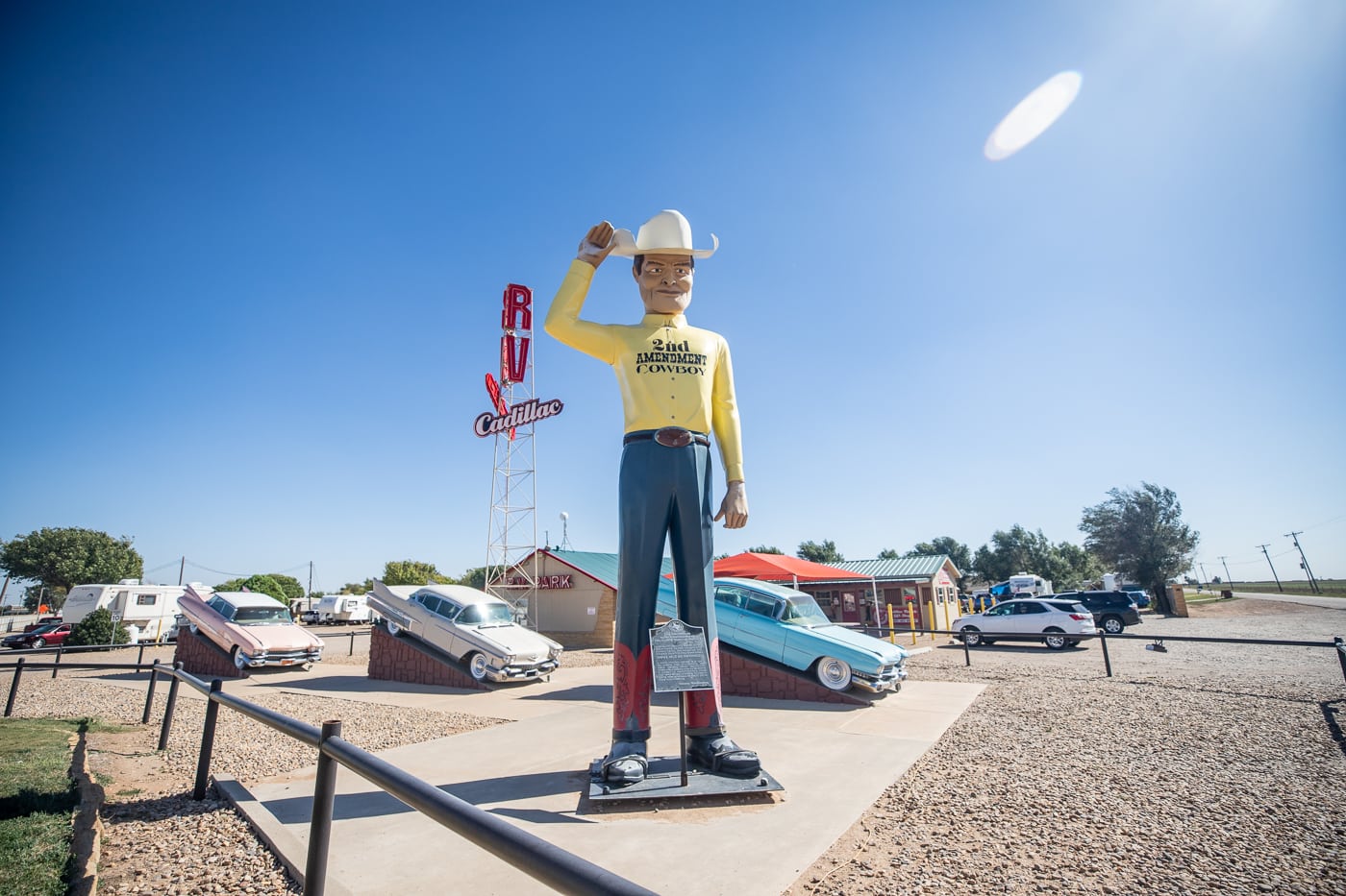 2nd Amendment Cowboy Muffler Man in Amarillo, Texas Route 66 roadside attraction