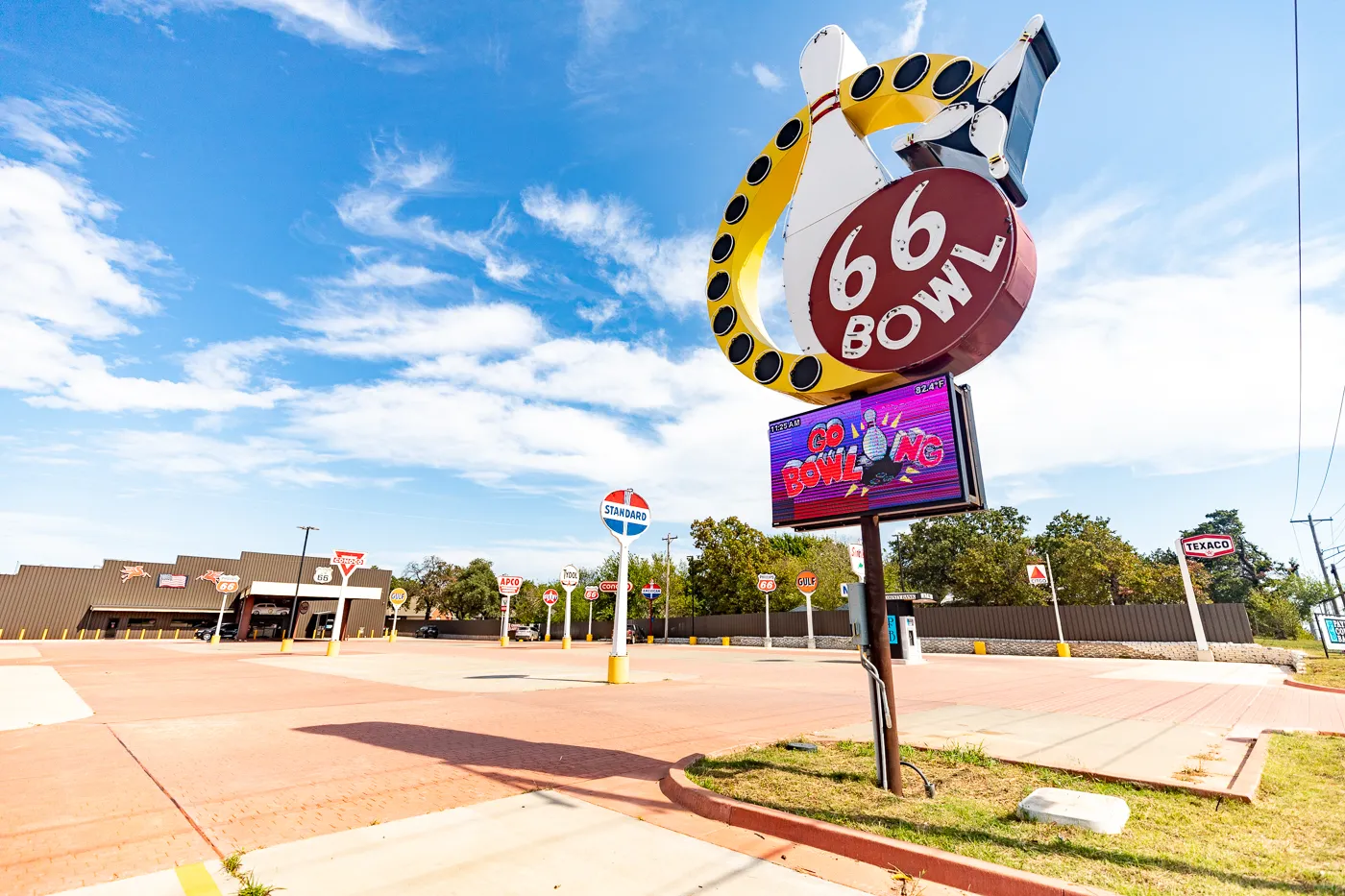 66 Bowl sign at Rt 66 Bowl in Chandler, Oklahoma