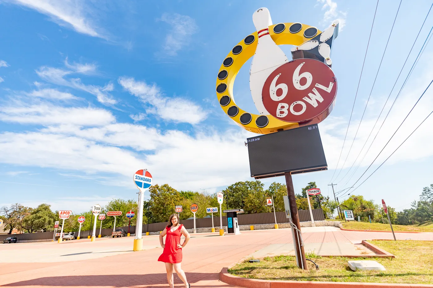 66 Bowl sign at Rt 66 Bowl in Chandler, Oklahoma