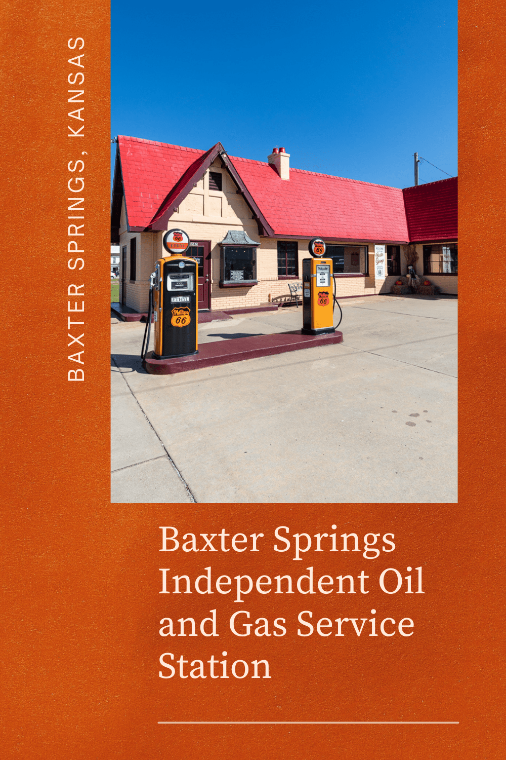 Dad gum! The Baxter Springs Independent Oil and Gas Service Station in Baxter Springs, Kansas has been a Route 66 attraction since 1930. It not serves as a Kansas Route 66 visitor Center where you can learn about the past, plan your future travels, and maybe even meet a local celebrity.  #RoadTrips #RoadTripStop #Route66 #Route66RoadTrip #KansasRoute66 #Kansas #KansasRoadTrip #KansasRoadsideAttractions #RoadsideAttractions #RoadsideAttraction #RoadsideAmerica #RoadTrip