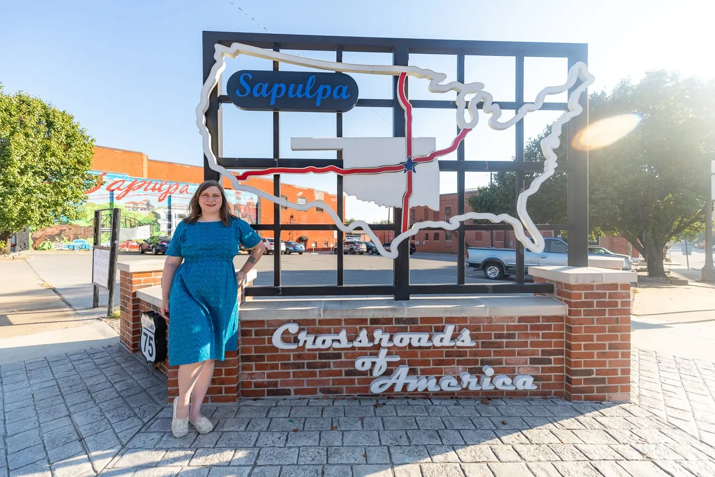 Crossroads Of America sign in Sapulpa, Oklahoma on Route 66