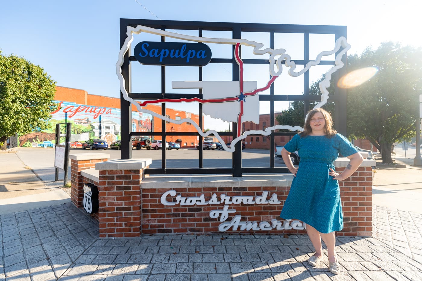 Crossroads Of America sign in Sapulpa, Oklahoma on Route 66