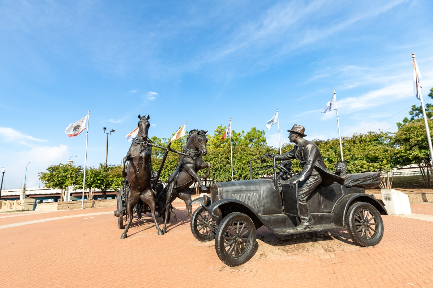 Cyrus Avery Centennial Plaza in Tulsa, Oklahoma celebrates Route 66