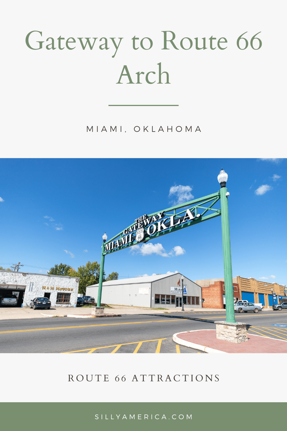 No road trip across Route 66 is complete without a stop in Miami. Miami, Oklahoma that is. Miami (pronounced "My-am-uh") is known as the Gateway to Route 66, and there is an arch to prove it.  #RoadTrips #RoadTripStop #Route66 #Route66RoadTrip #OklahomaRoute66 #Oklahoma #OklahomaRoadTrip #OklahomaRoadsideAttractions #RoadsideAttractions #RoadsideAttraction #RoadsideAmerica #RoadTrip