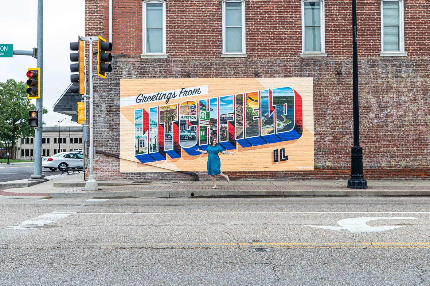 Greetings from Litchfield Mural in Illinois on Route 66