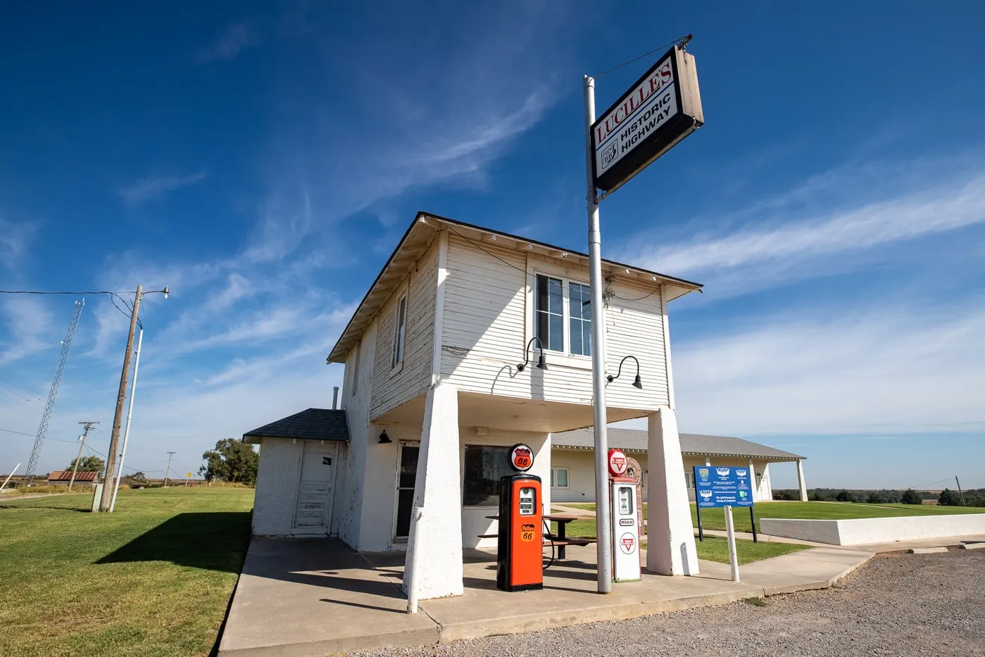 Lucille's Historic Highway Gas Station in Hydro, Oklahoma on Route 66