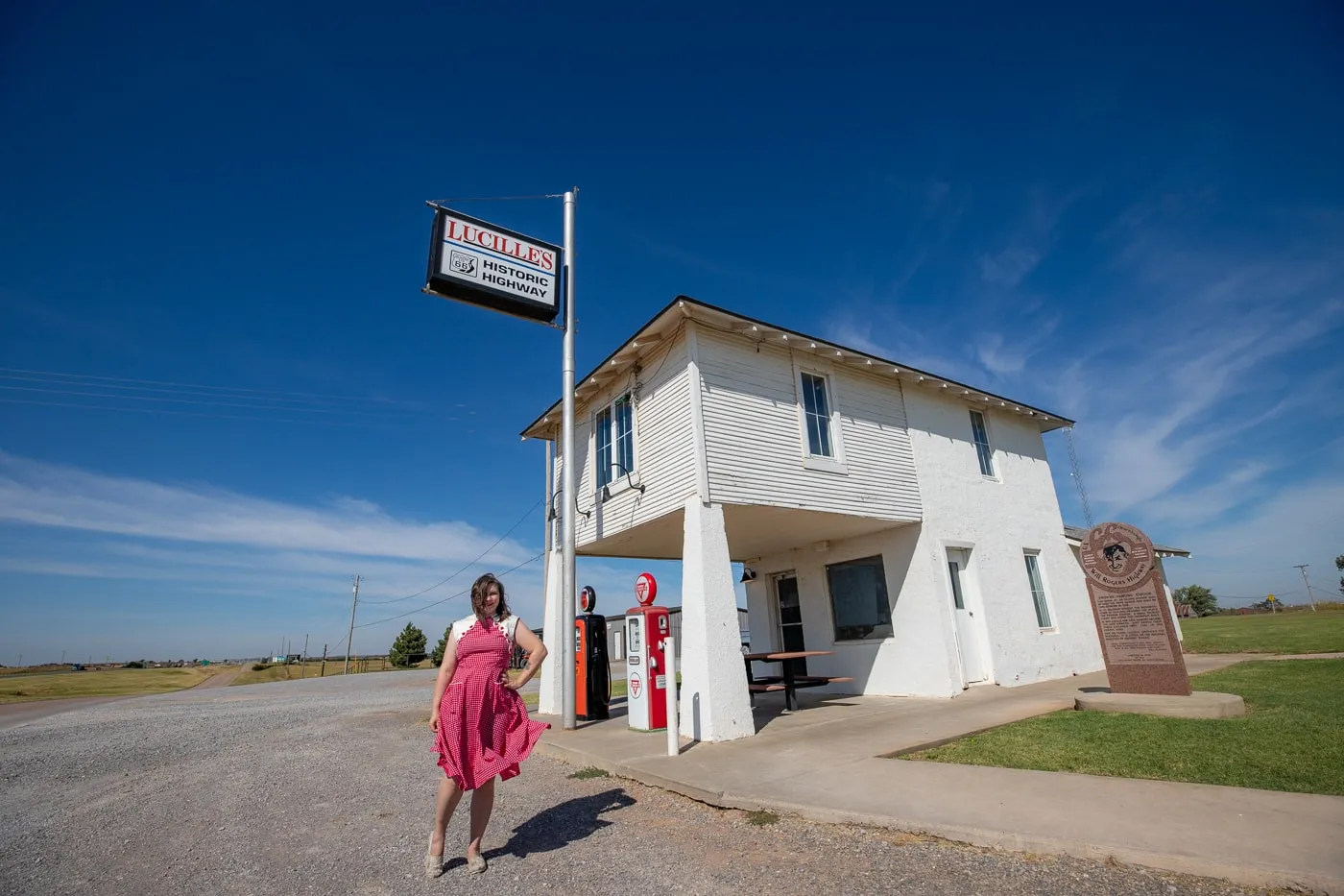 Lucille's Historic Highway Gas Station in Hydro, Oklahoma on Route 66