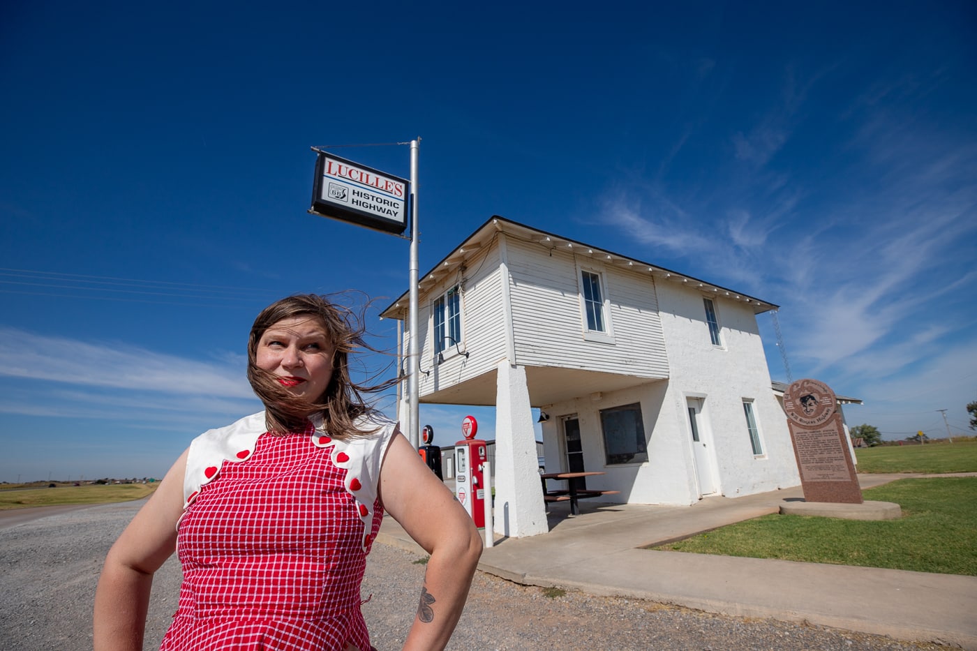 Lucille's Historic Highway Gas Station in Hydro, Oklahoma on Route 66