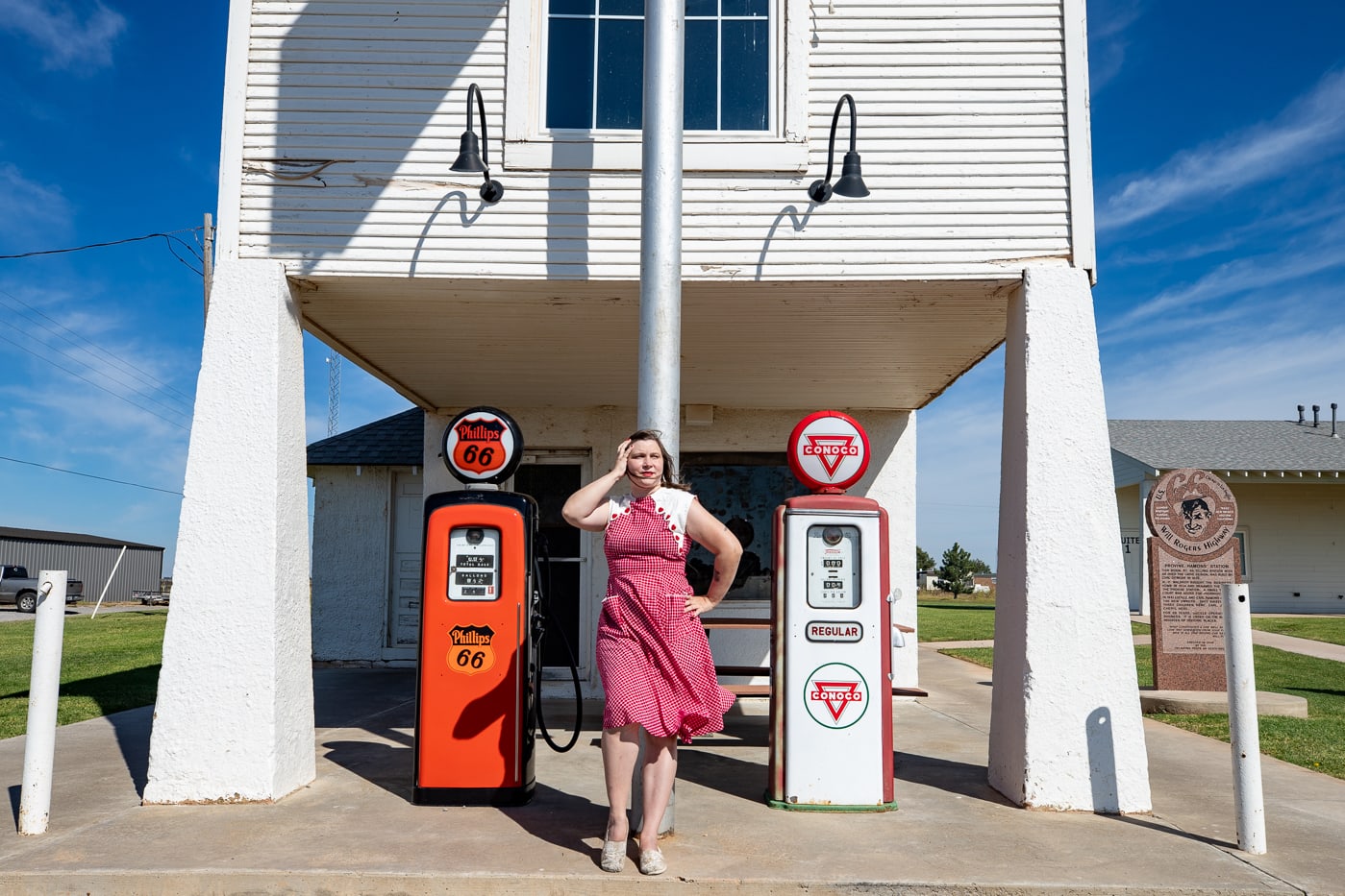 Lucille's Historic Highway Gas Station in Hydro, Oklahoma on Route 66