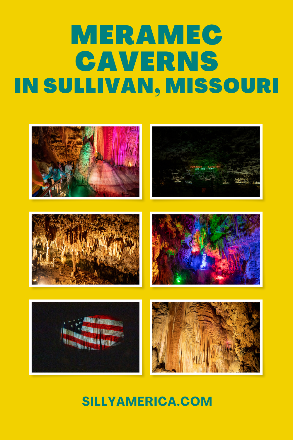 Meramec Caverns in Sullivan, Missouri is a staple site on Route 66. You will see billboards for miles and miles to come inviting you to visit this Missouri tourist attraction. Follow the signs and take a tour, you won't regret visiting this road trip stop.  #RoadTrips #RoadTripStop #Route66 #Route66RoadTrip #MissouriRoute66 #Missouri #MissouriRoadTrip #MissouriRoadsideAttractions #RoadsideAttractions #RoadsideAttraction #RoadsideAmerica #RoadTrip