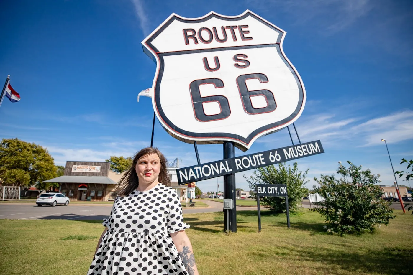 Giant Route 66 Sign at the National Route 66 Museum in Elk City, Oklahoma