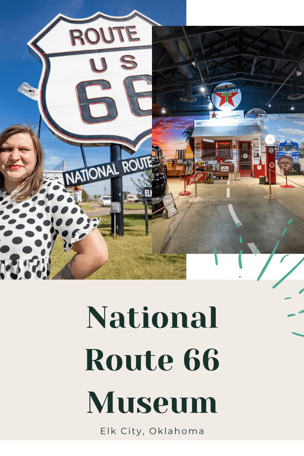 The National Route 66 Museum in Elk City, Oklahoma celebrates the Mother Road in both Oklahoma and beyond. Focused on the people who lived and work on the Mother Road along with the automobiles and places that defined it, the museum campus offers an interactive tour through history.   #RoadTrips #RoadTripStop #Route66 #Route66RoadTrip #OklahomaRoute66 #Oklahoma #OklahomaRoadTrip #OklahomaRoadsideAttractions #RoadsideAttractions #RoadsideAttraction #RoadsideAmerica #RoadTrip