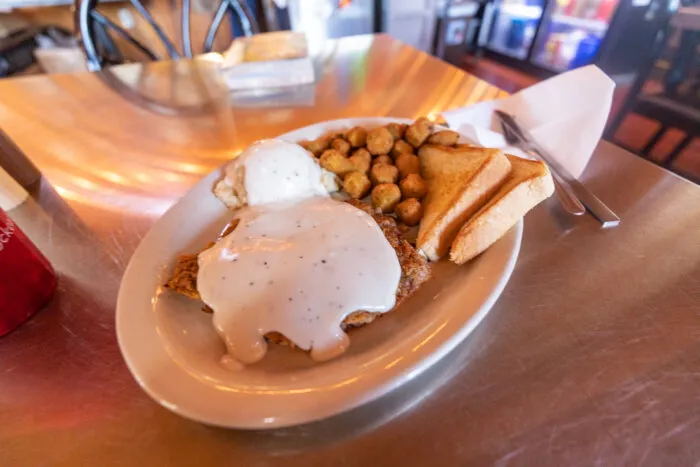 Chicken fried steak at Rock Cafe in Stroud, Oklahoma Route 66 restaurant