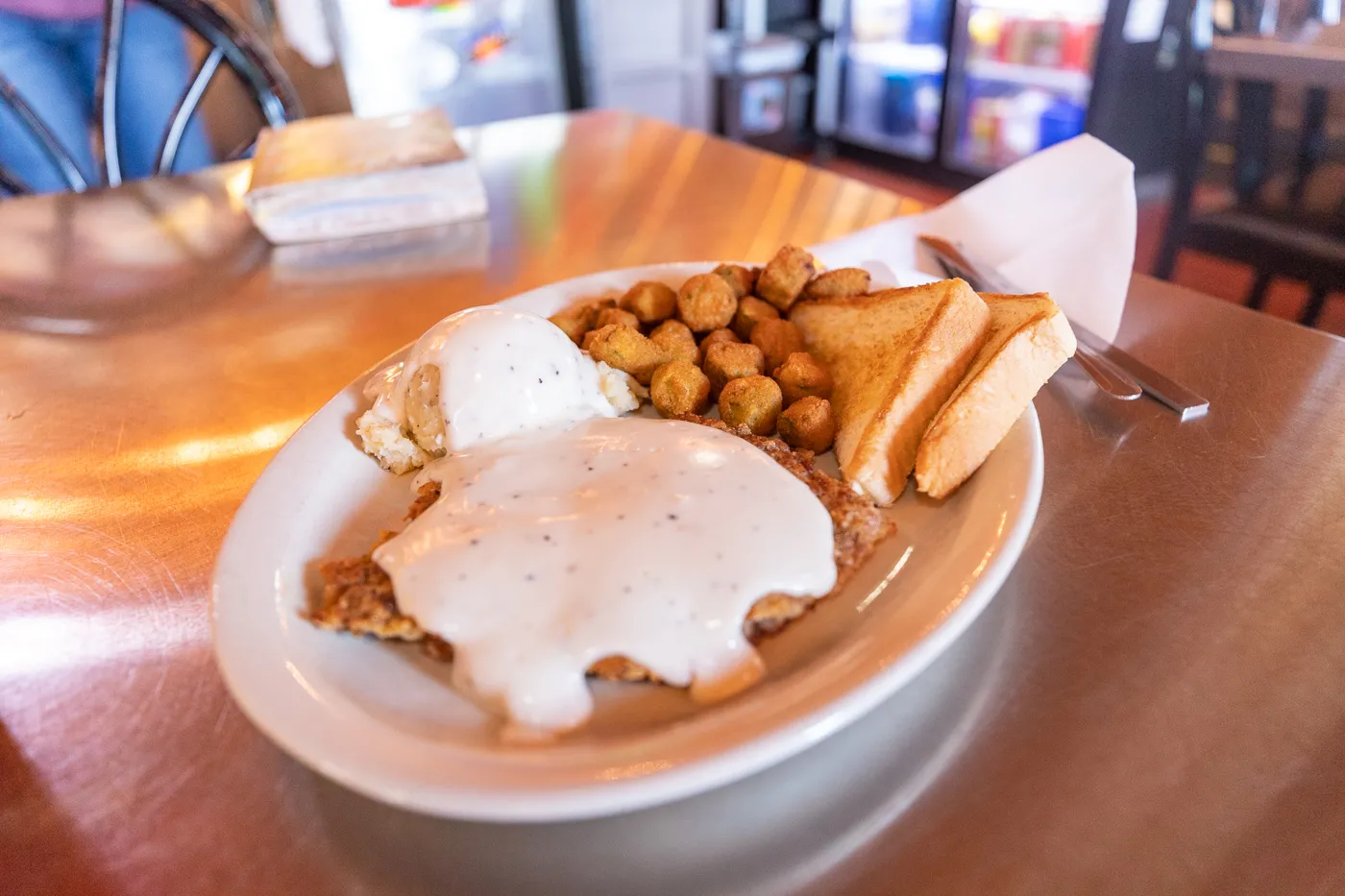 Chicken fried steak at Rock Cafe in Stroud, Oklahoma Route 66 restaurant