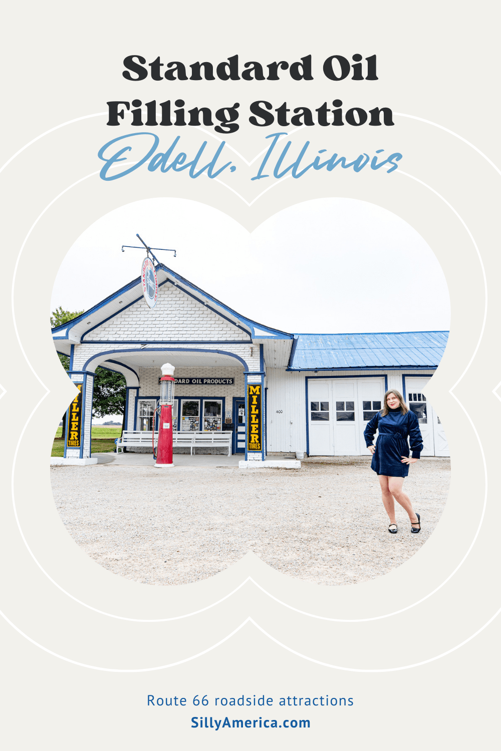 The Standard Oil Filling Station in Odell, Illinois was built in 1932 by Patrick O'Donnell. Built a few years after Route 66 was routed through town, it was a popular spot for fueling vehicles on the Mother Road.  #RoadTrips #RoadTripStop #Route66 #Route66RoadTrip #IllinoisRoute66 #Illinois #IllinoisRoadTrip #IllinoisRoadsideAttractions #RoadsideAttractions #RoadsideAttraction #RoadsideAmerica #RoadTrip