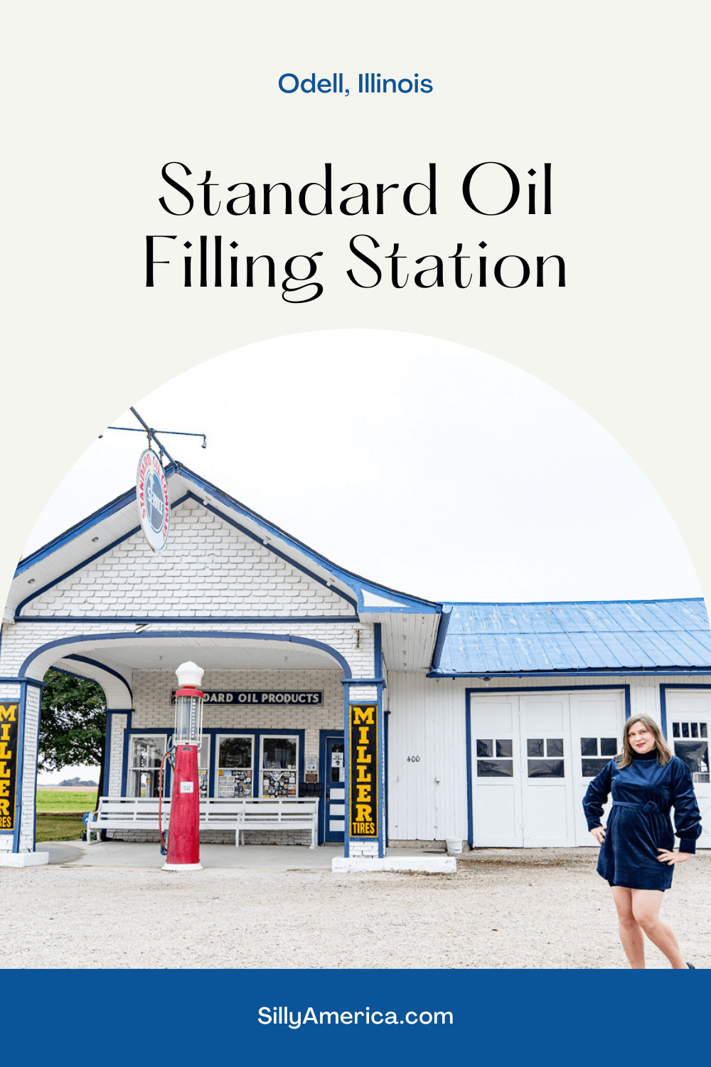 The Standard Oil Filling Station in Odell, Illinois was built in 1932 by Patrick O'Donnell. Built a few years after Route 66 was routed through town, it was a popular spot for fueling vehicles on the Mother Road.  #RoadTrips #RoadTripStop #Route66 #Route66RoadTrip #IllinoisRoute66 #Illinois #IllinoisRoadTrip #IllinoisRoadsideAttractions #RoadsideAttractions #RoadsideAttraction #RoadsideAmerica #RoadTrip