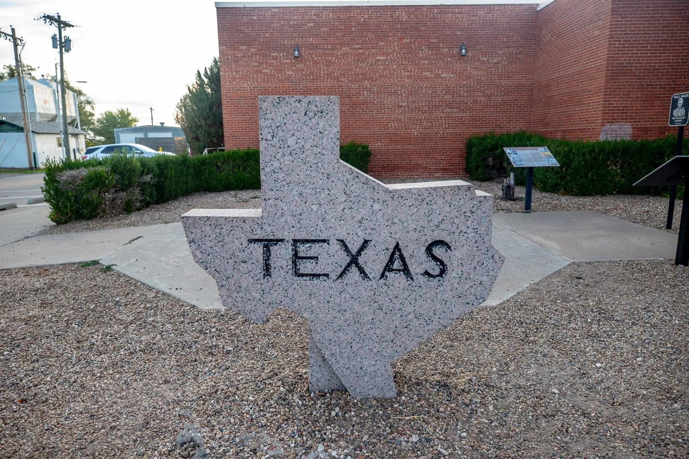 Texas-shaped Marker in Shamrock, Texas on Route 66