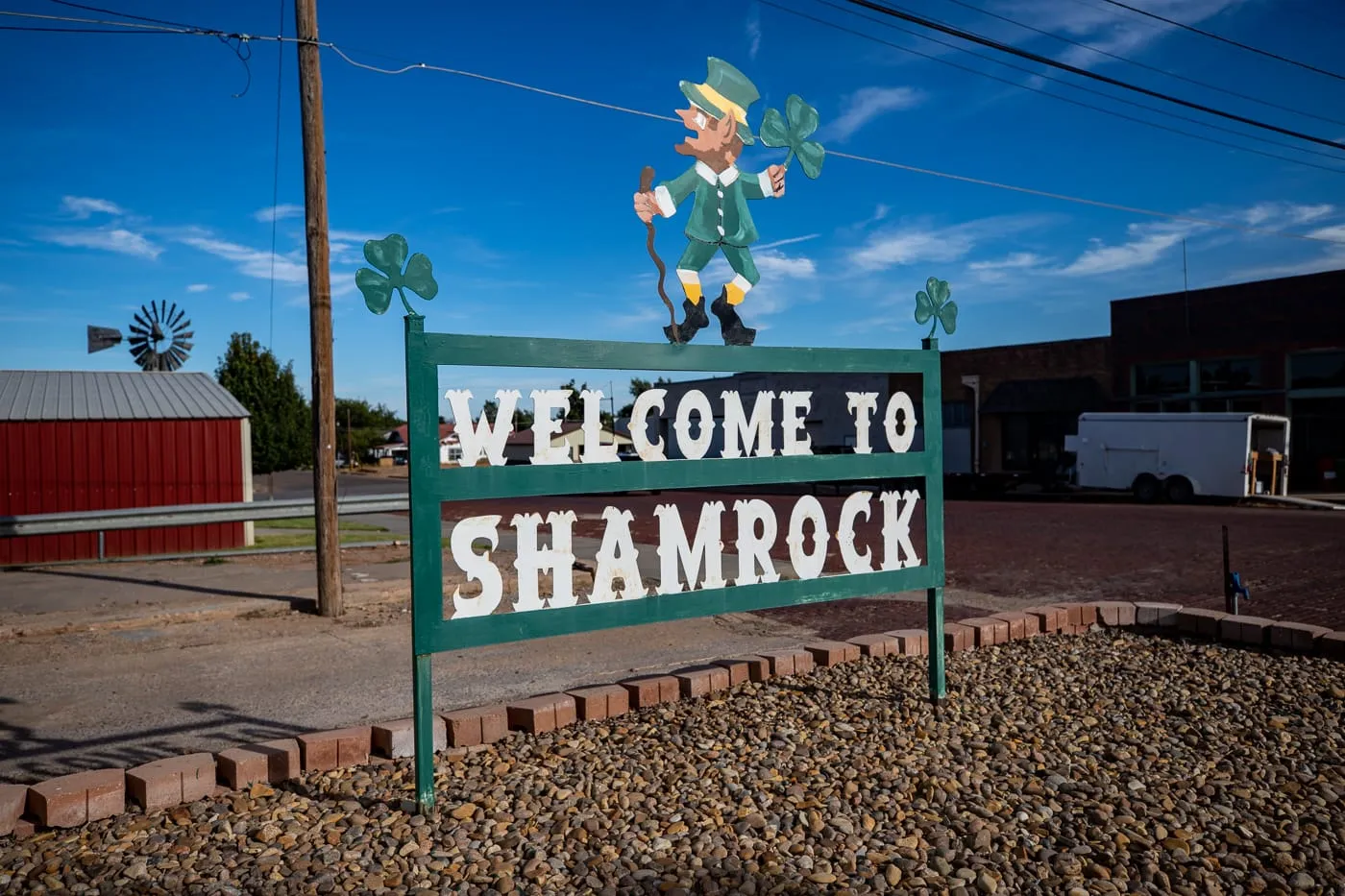 Welcome to Shamrock Sign in Shamrock, Texas on Route 66