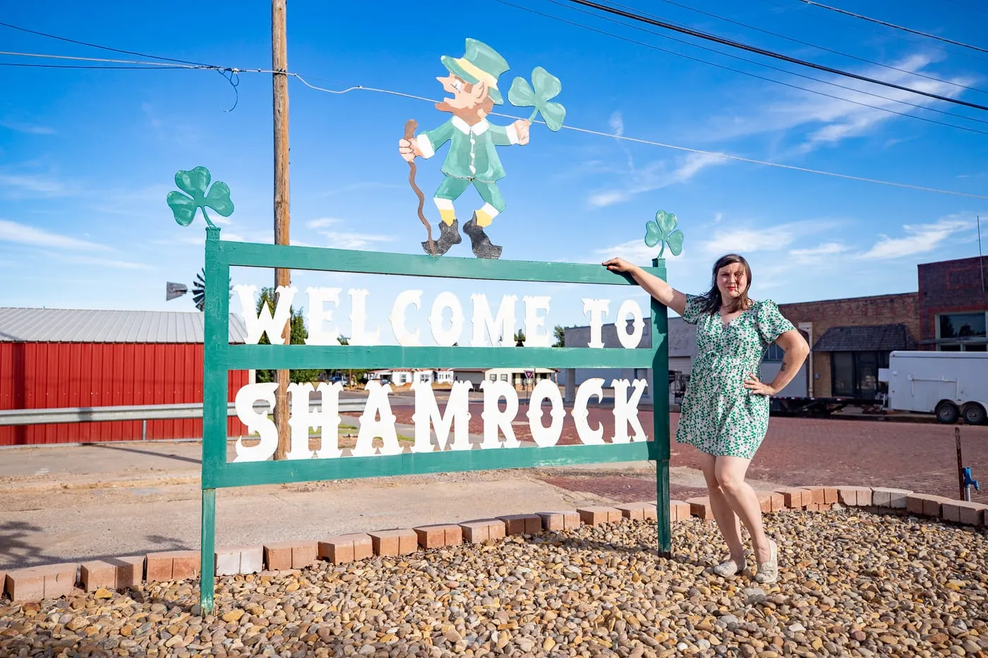 Welcome to Shamrock Sign in Shamrock, Texas on Route 66
