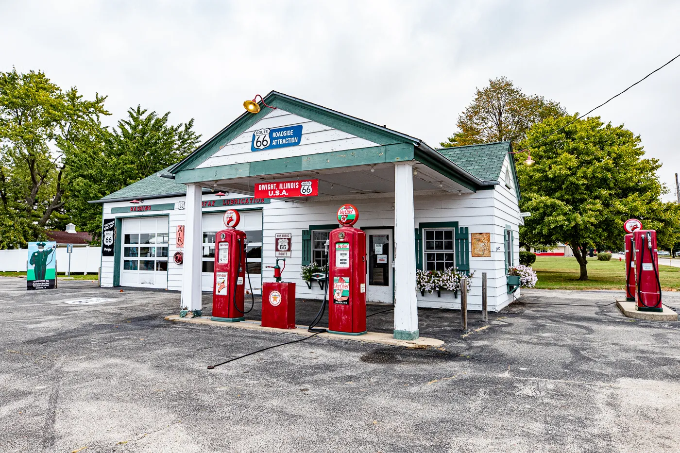 Ambler's Texaco Gas Station in Dwight, Illinois Route 66 Roadside Attraction