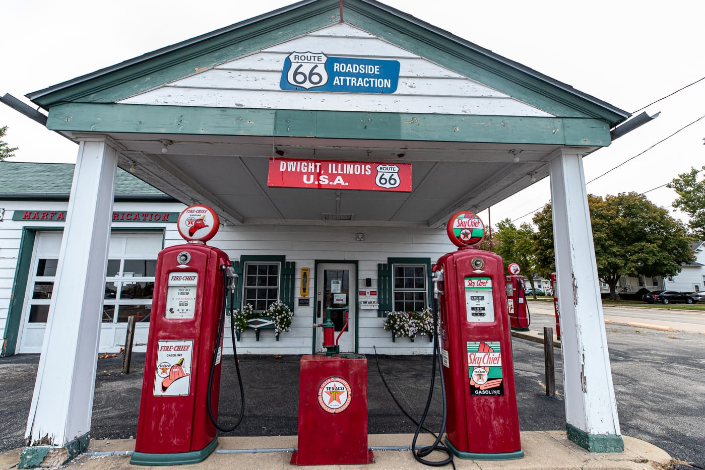 Ambler's Texaco Gas Station in Dwight, Illinois Route 66 Roadside Attraction