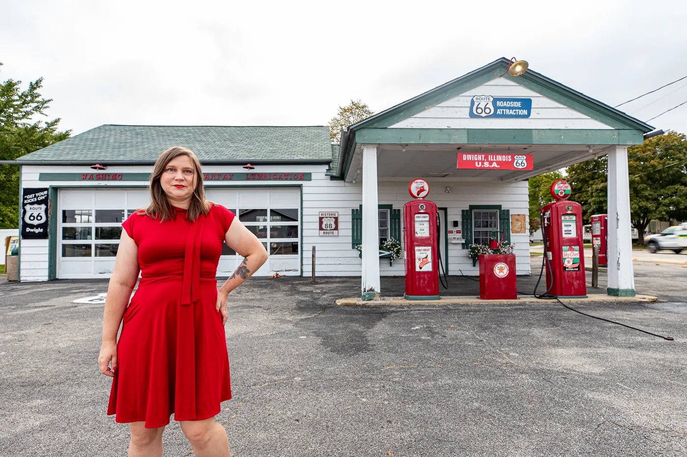 Ambler's Texaco Gas Station in Dwight, Illinois Route 66 Roadside Attraction