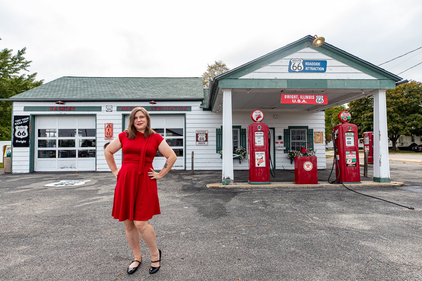 Ambler's Texaco Gas Station in Dwight, Illinois Route 66 Roadside Attraction