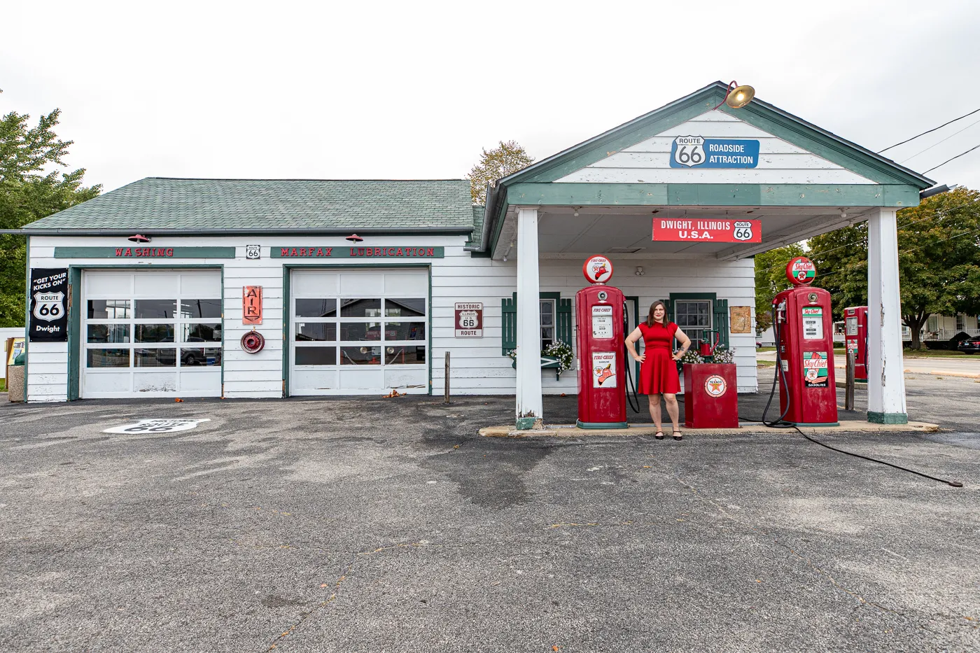 Ambler's Texaco Gas Station in Dwight, Illinois Route 66 Roadside Attraction