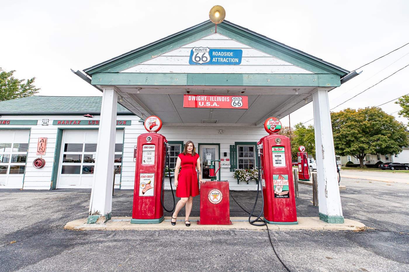 Ambler's Texaco Gas Station in Dwight, Illinois Route 66 Roadside Attraction