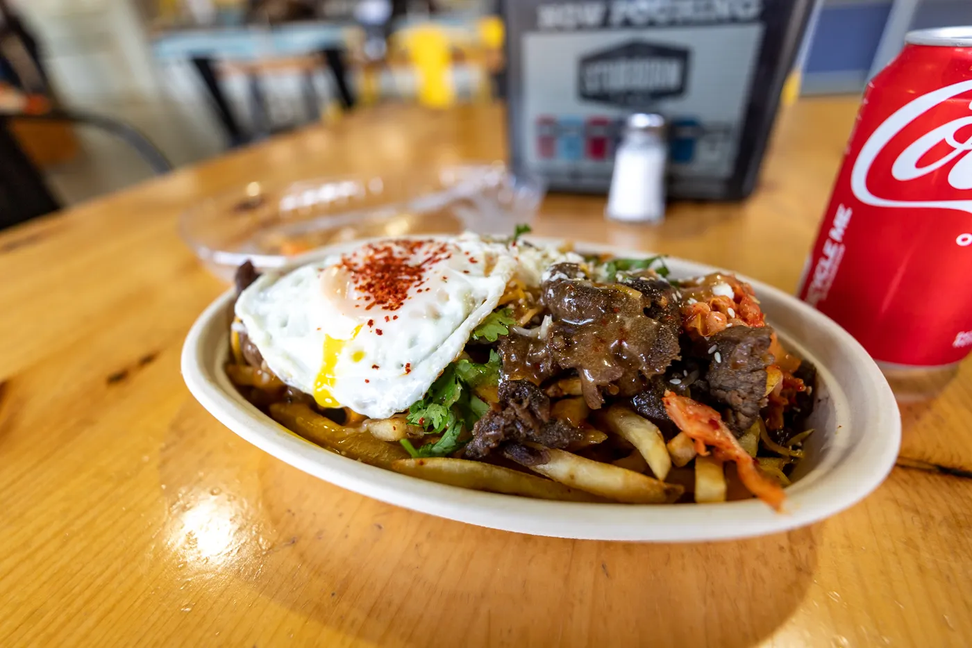 Gogi beef fries at Umami Fries at the Mother Road Market in Tulsa, Oklahoma on Route 66.