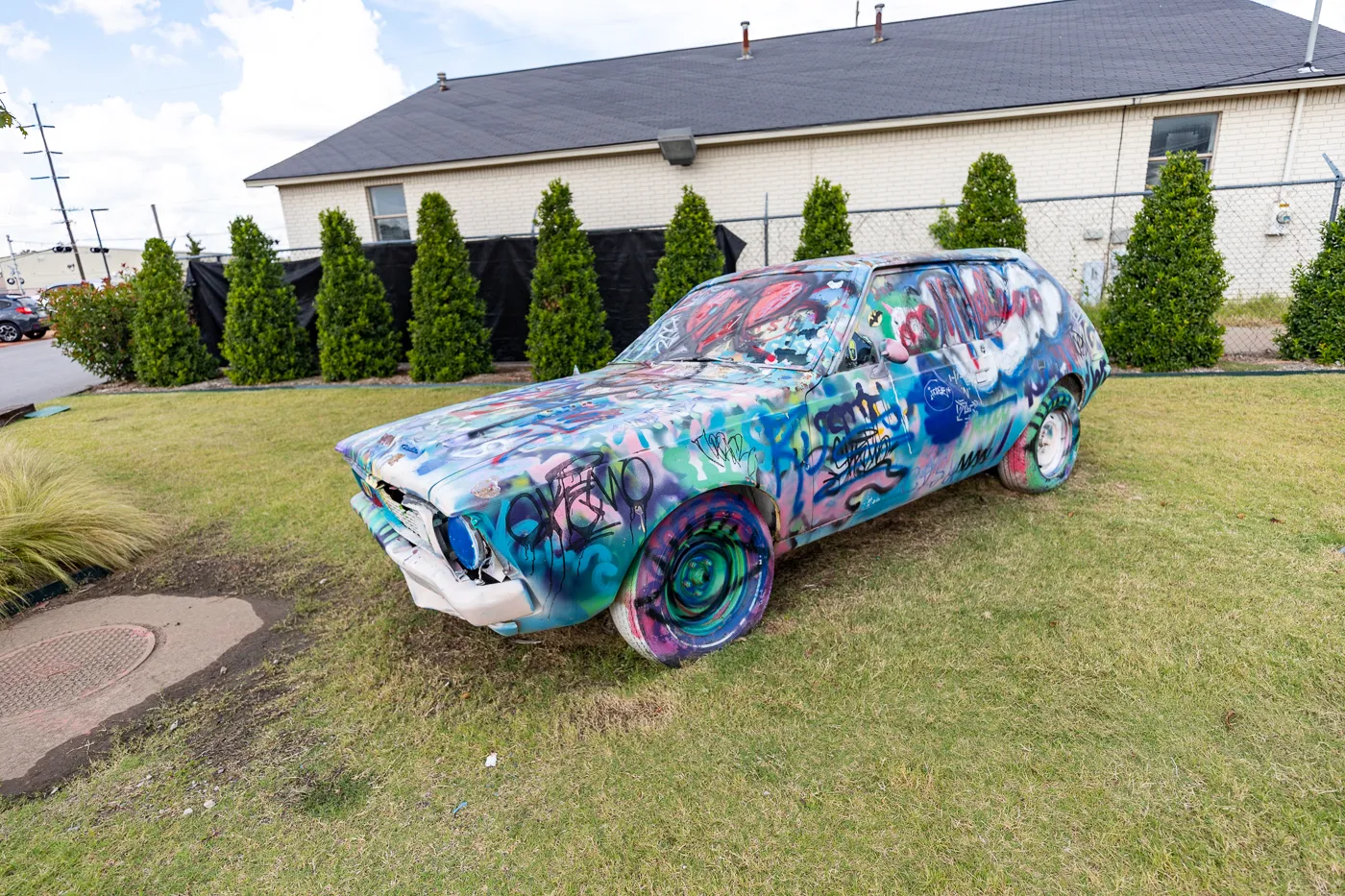 Art car at the Mother Road Market on Route 66 in Tulsa, Oklahoma.