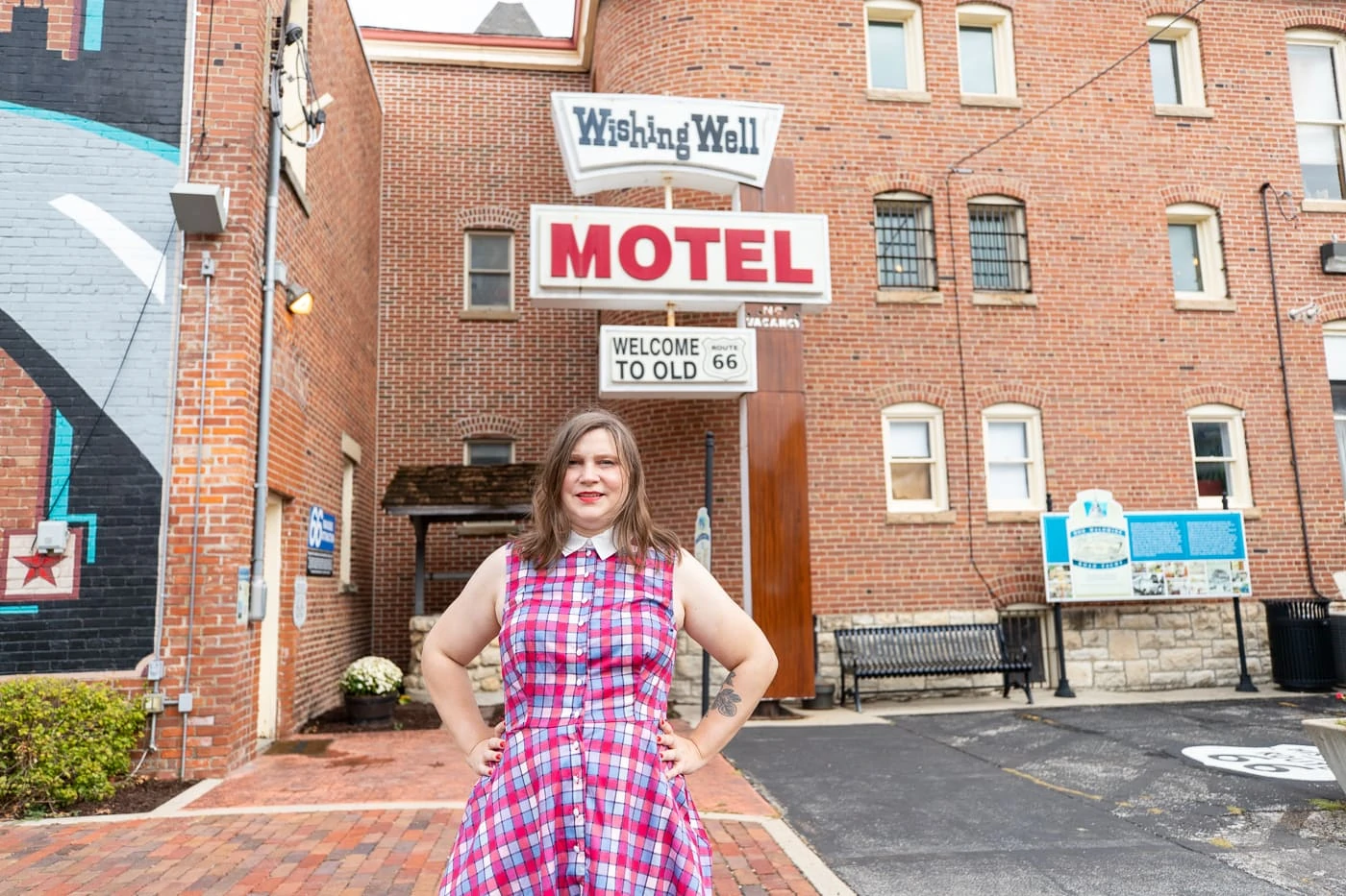 Wishing Well Motel sign at the Illinois Route 66 Hall of Fame & Museum in Pontiac, Illinois