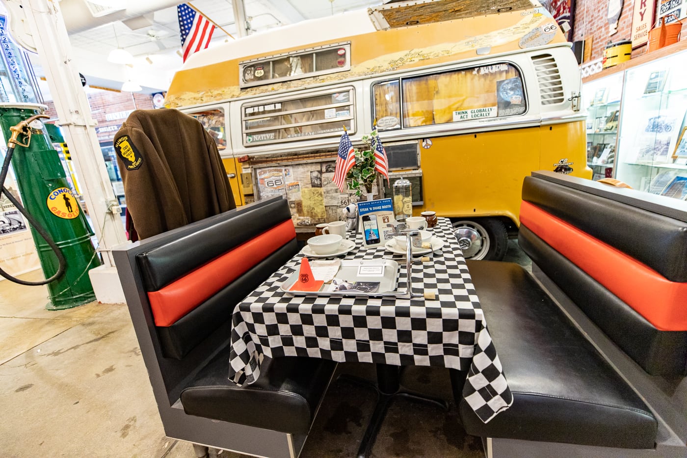 Steak and Shake booth at the Illinois Route 66 Hall of Fame & Museum in Pontiac, Illinois