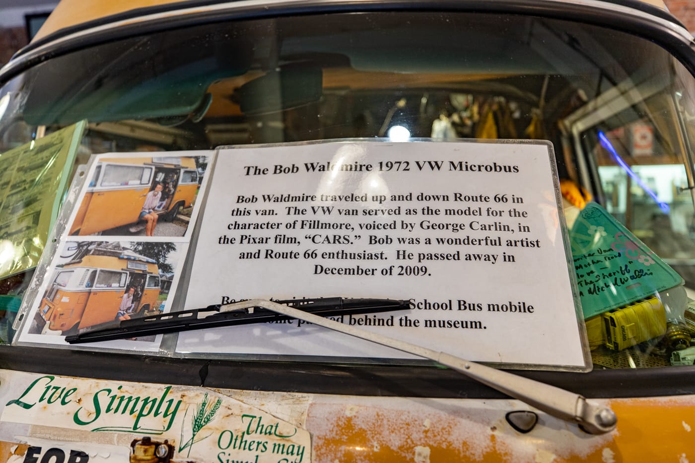 Bob Waldmire's VW Van at the Illinois Route 66 Hall of Fame & Museum in Pontiac, Illinois