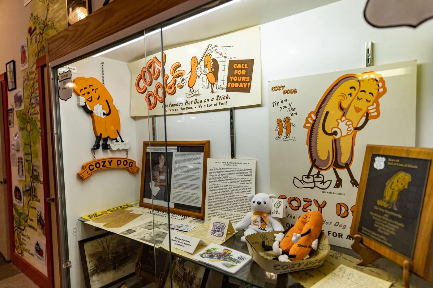 Cozy Dog Drive In Display at the Illinois Route 66 Hall of Fame & Museum in Pontiac, Illinois