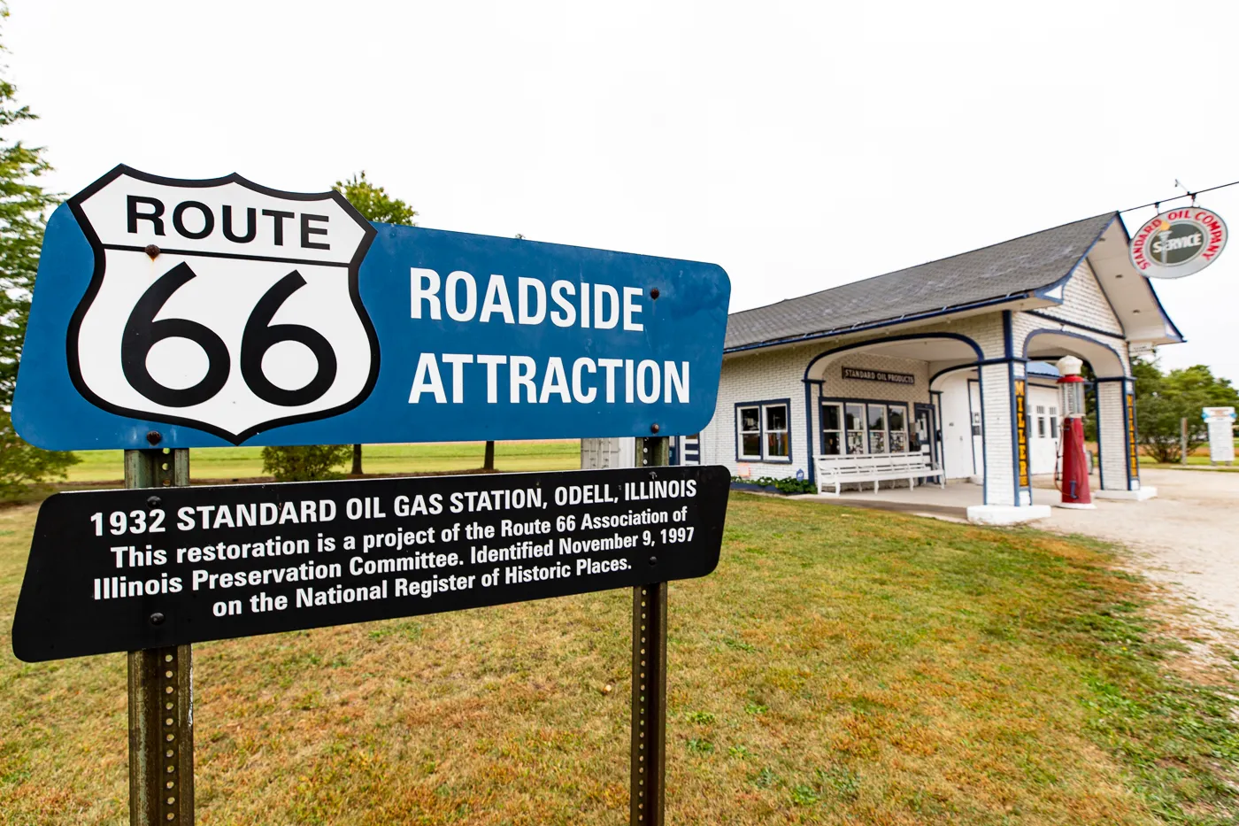 Standard Oil Filling Station in Odell, Illinois Route 66