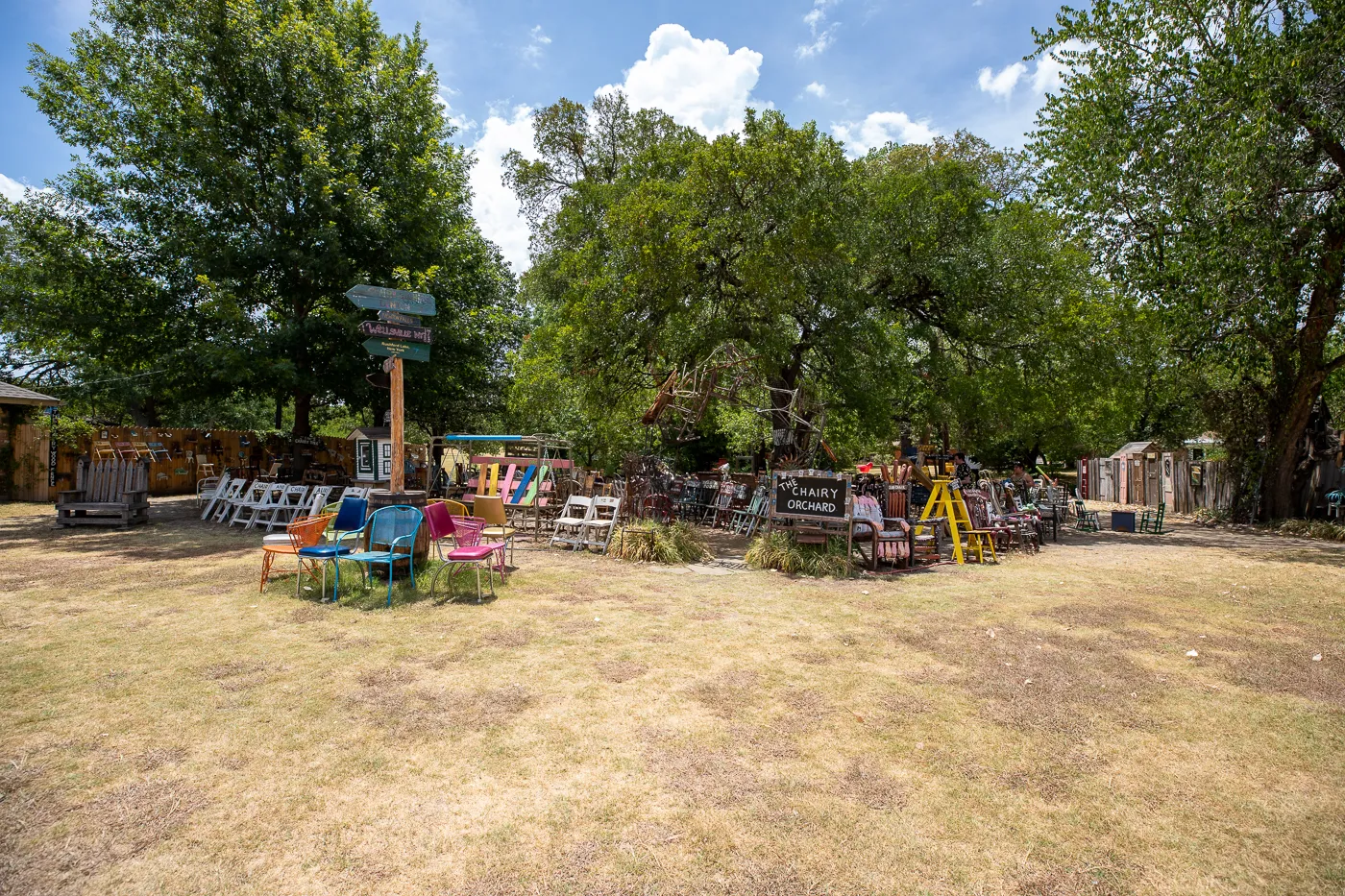 The Chairy Orchard in Denton, Texas roadside attraction