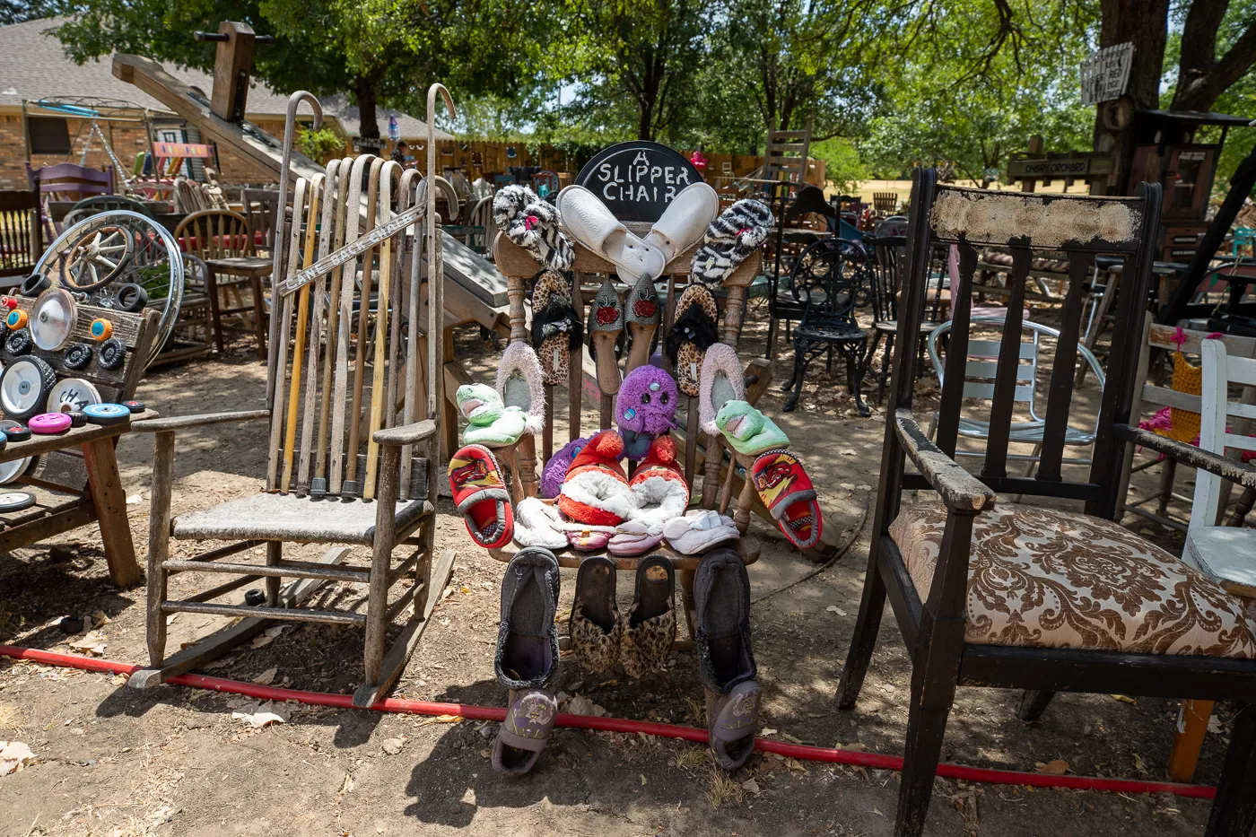 The Chairy Orchard in Denton, Texas roadside attraction