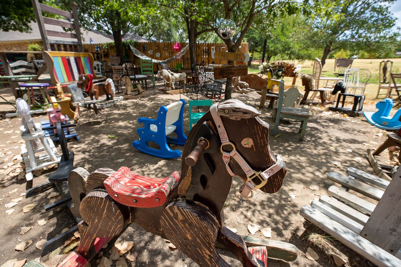 The Chairy Orchard in Denton, Texas roadside attraction