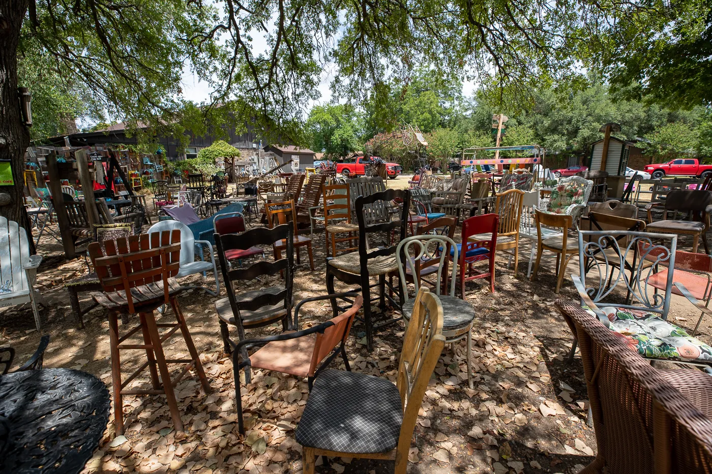 The Chairy Orchard in Denton, Texas roadside attraction