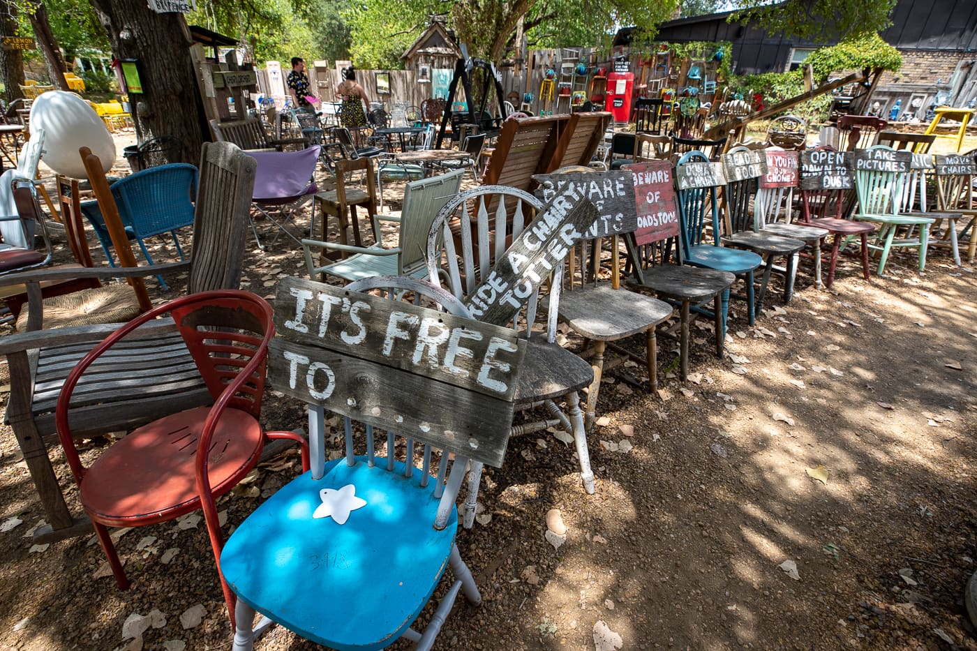 The Chairy Orchard in Denton, Texas roadside attraction